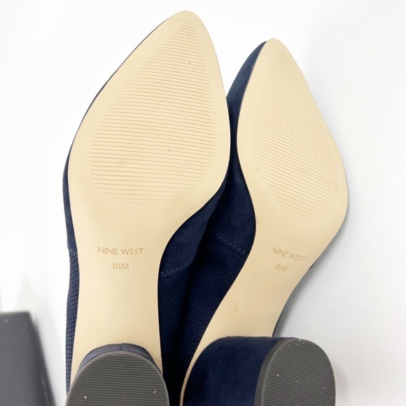 ✅ NWB Nine West Women’s Cartolina Boots Sz 9.5 Navy Blue - Picture 9 of 11